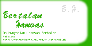 bertalan hamvas business card